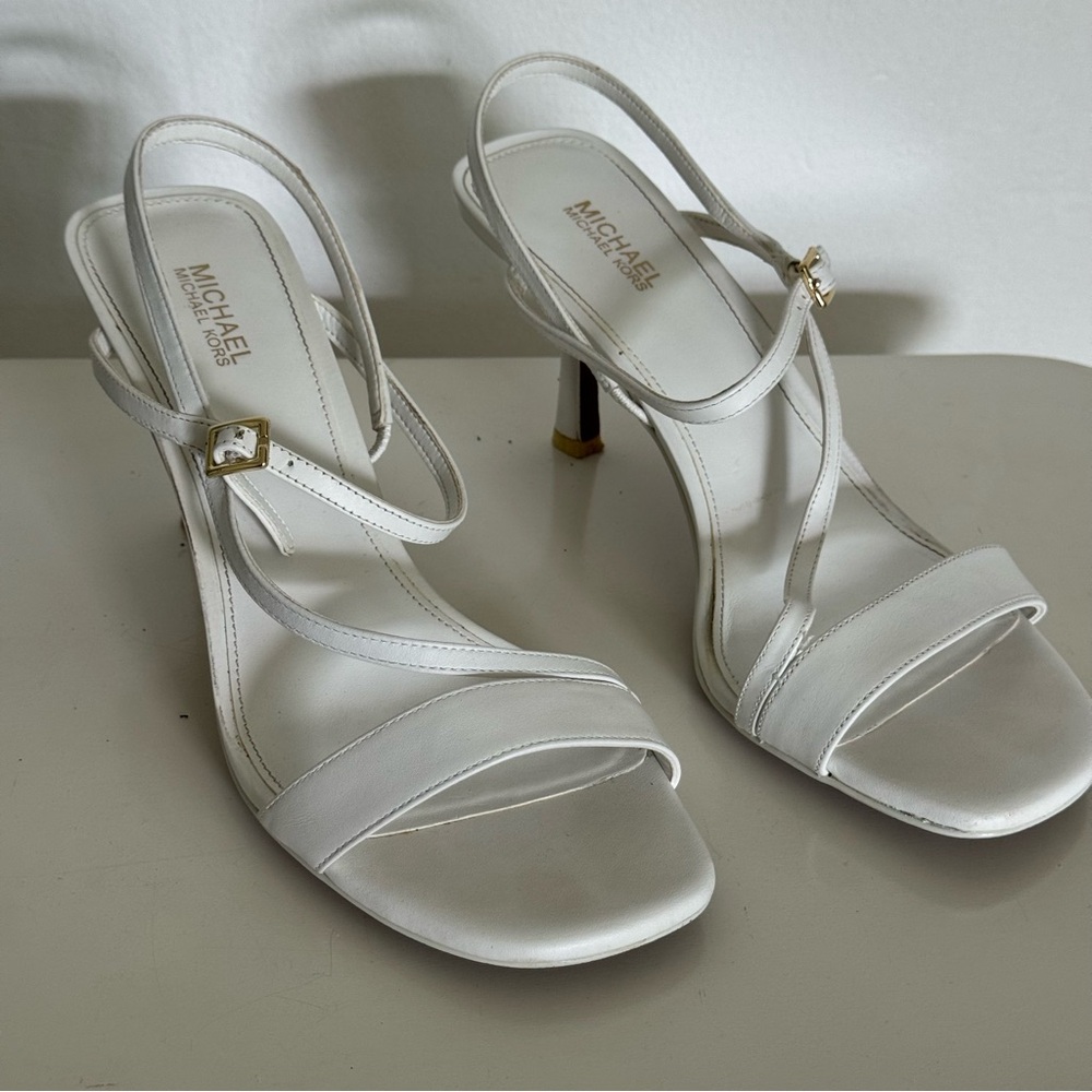 Michael Kors Tasha White Heels 7.5